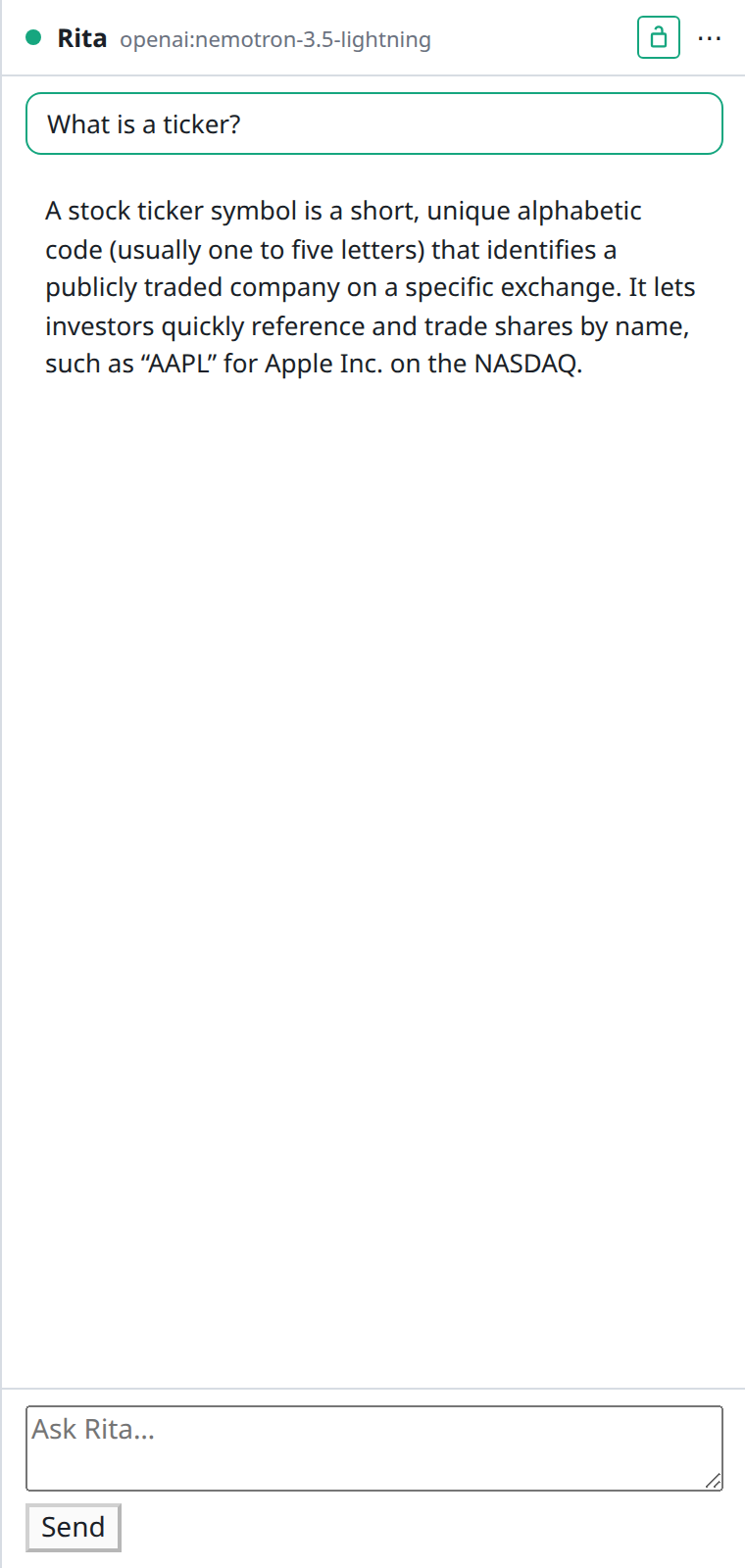The Rita pane locked open in BDOBB, light theme